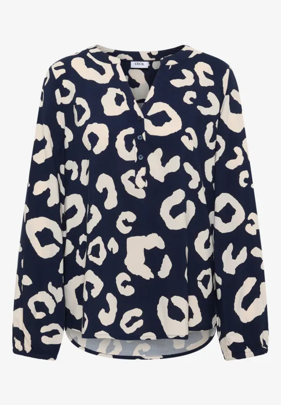 Gemusterte Bluse urban dark blue