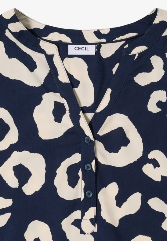 Gemusterte Bluse urban dark blue