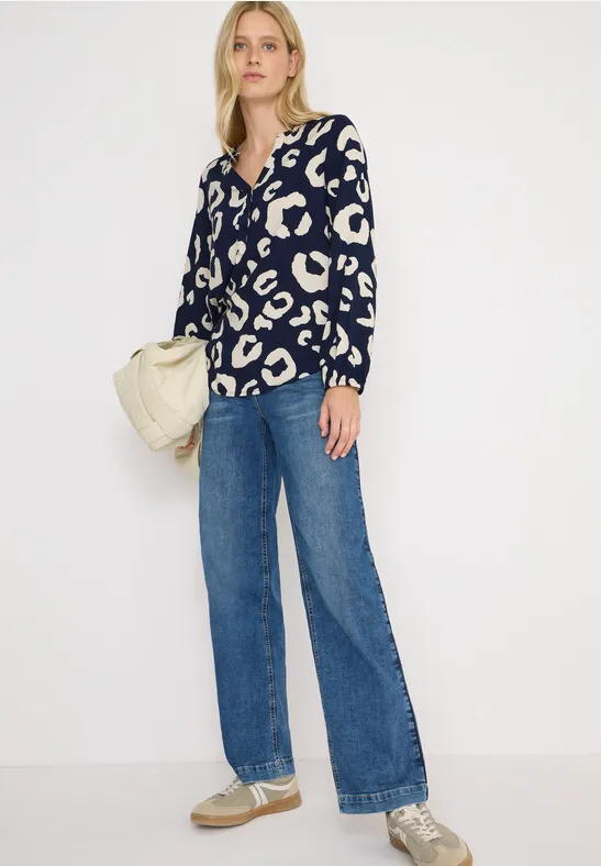 Gemusterte Bluse urban dark blue