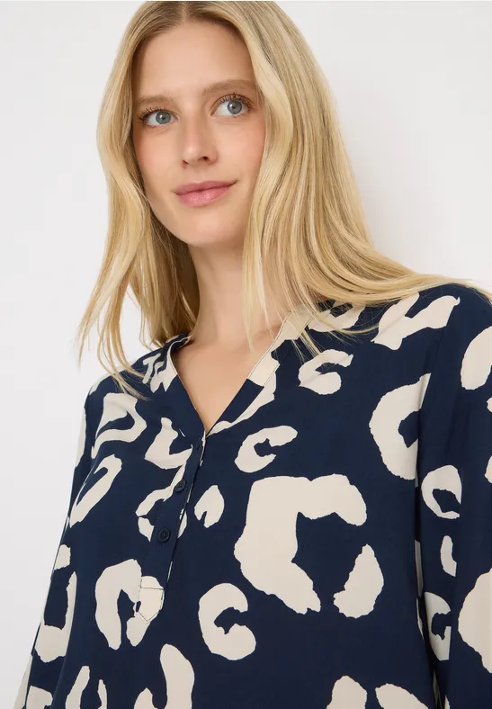 Gemusterte Bluse urban dark blue