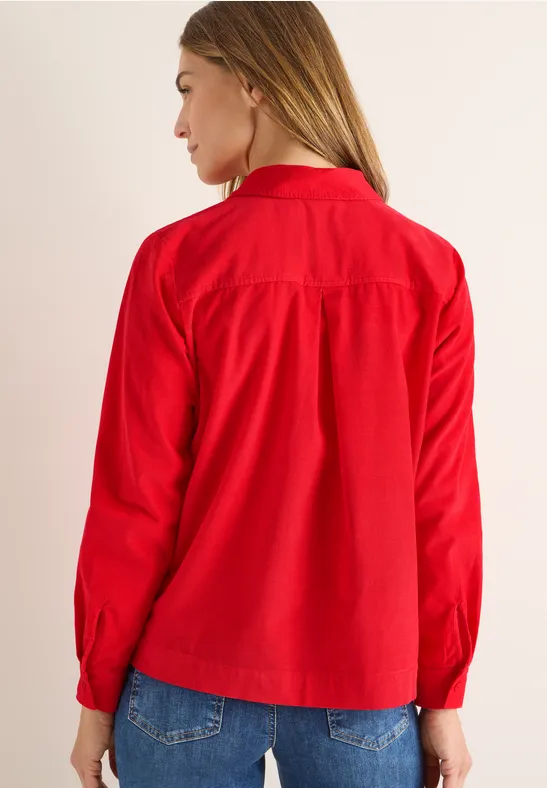 Chemisier en velours côtelé fiery red