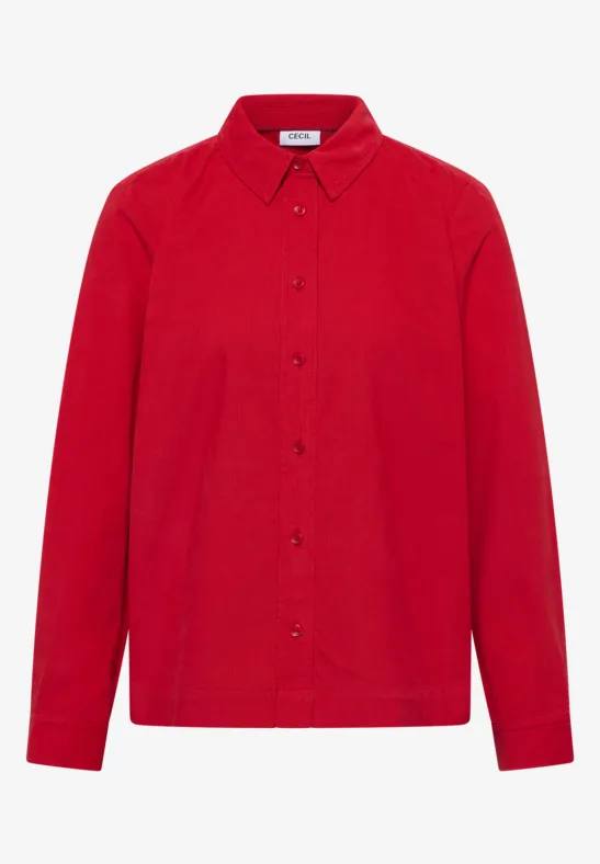 Chemisier en velours côtelé fiery red