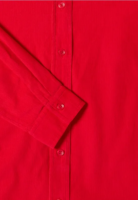 Chemisier en velours côtelé fiery red
