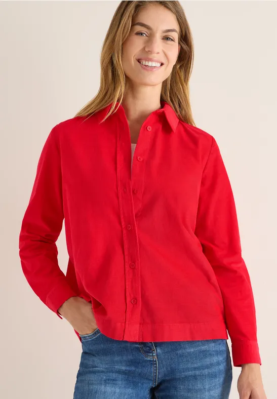 Chemisier en velours côtelé fiery red