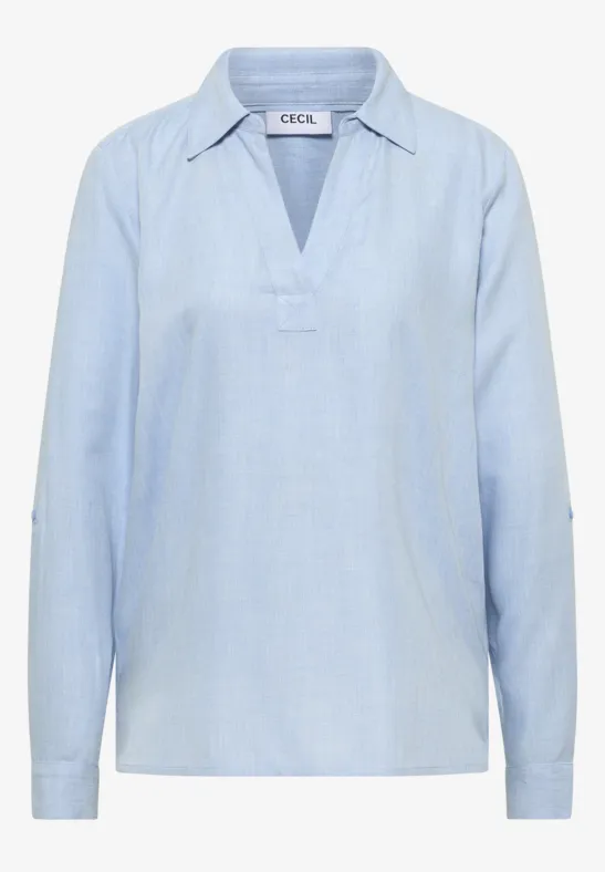 Melange Bluse light sky blue melange