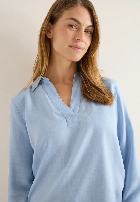Melange Bluse light sky blue melange