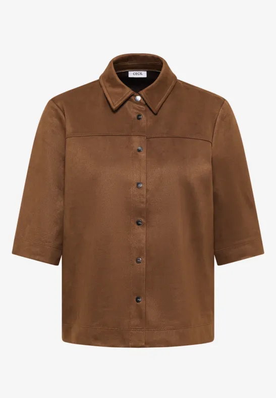 Veloursbluse mocha caramel