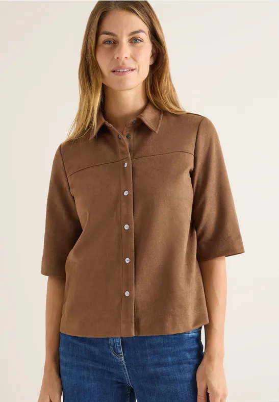 Veloursbluse mocha caramel