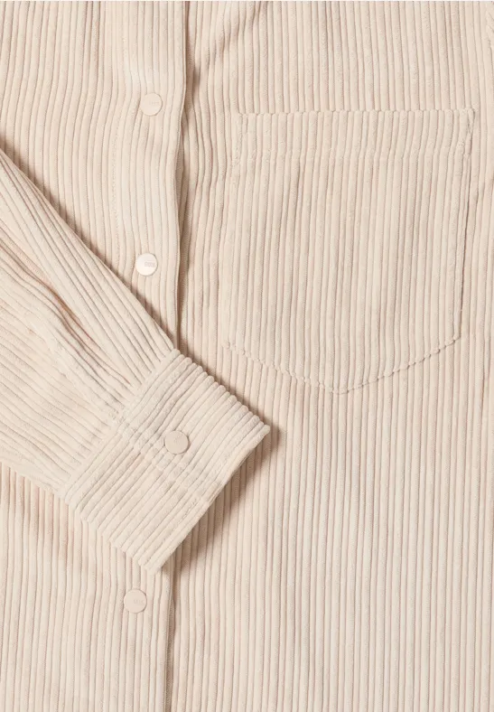 Chemise en velours côtelé oat milk beige