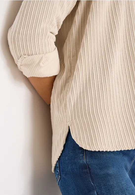Chemise en velours côtelé oat milk beige