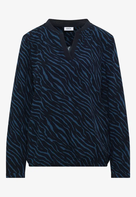 Bluse mit Zebra Print urban dark blue
