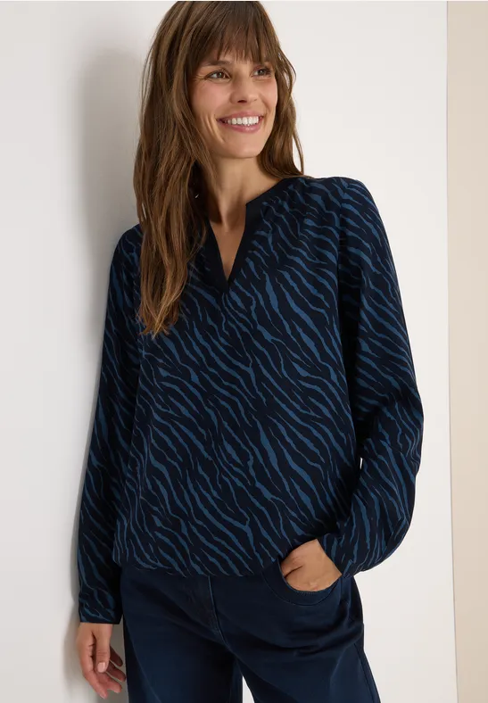 Bluse mit Zebra Print urban dark blue