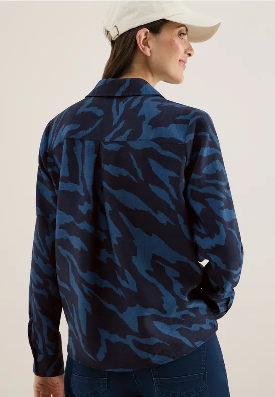 Gemusterte Bluse urban dark blue