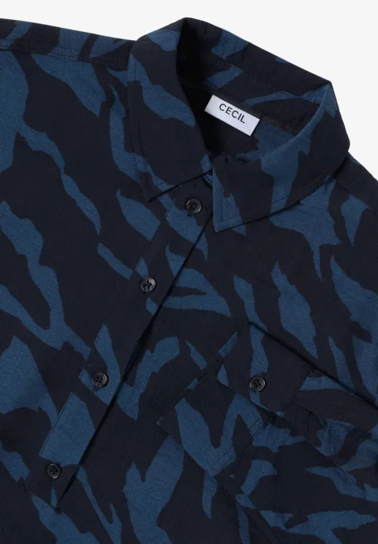 Gemusterte Bluse urban dark blue