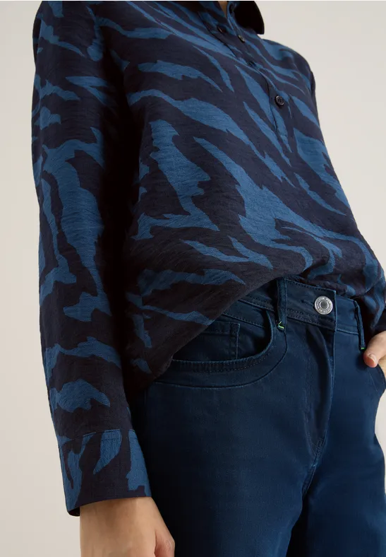 Gemusterte Bluse urban dark blue