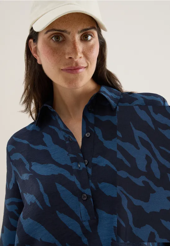 Gemusterte Bluse urban dark blue