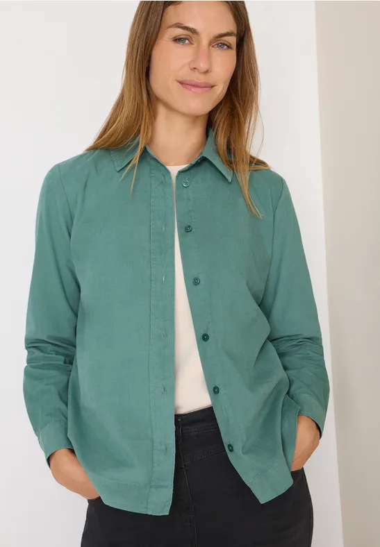 Cordhemdbluse jewel green