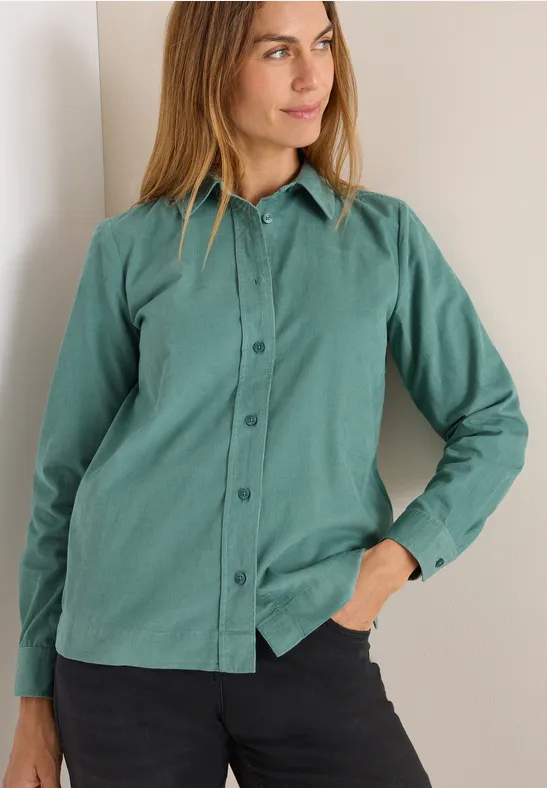 Cordhemdbluse jewel green