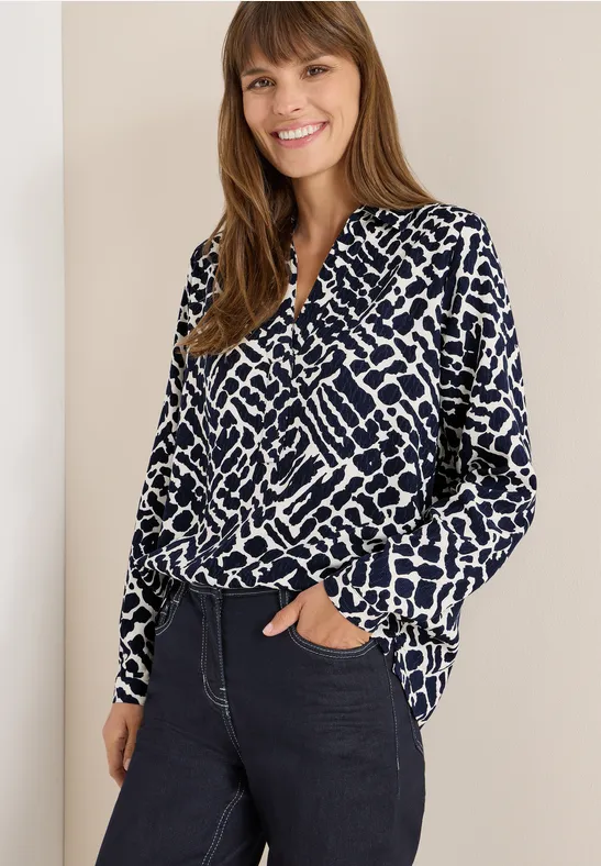 Gemusterte Bluse urban dark blue