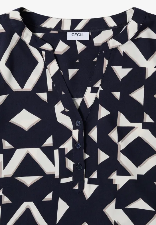 Gemusterte Bluse urban dark blue