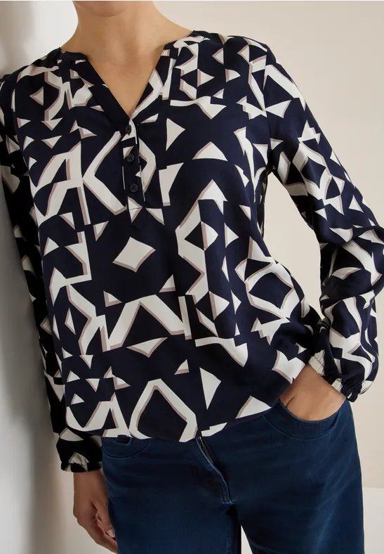 Gemusterte Bluse urban dark blue