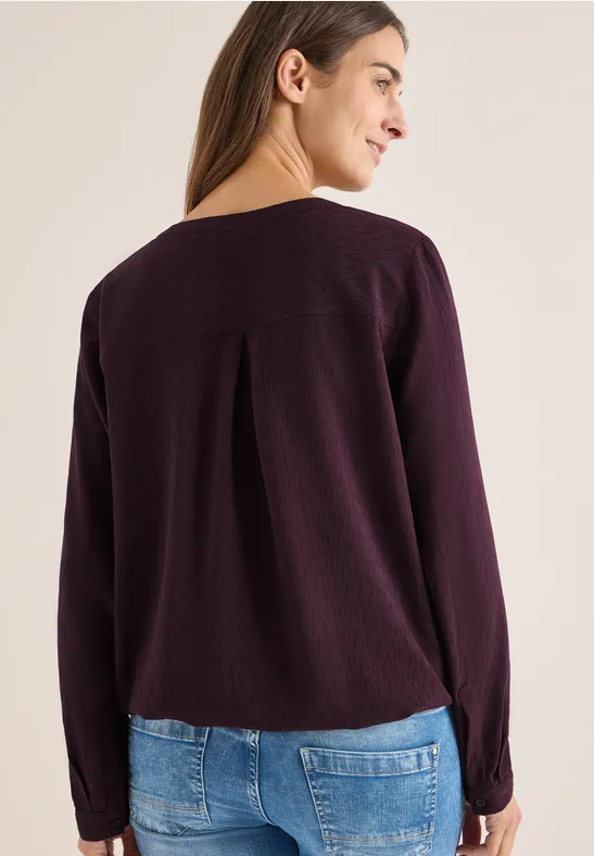 Bluse in Unifarbe eggplant red