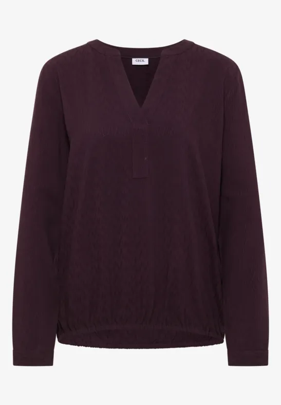 Bluse in Unifarbe eggplant red