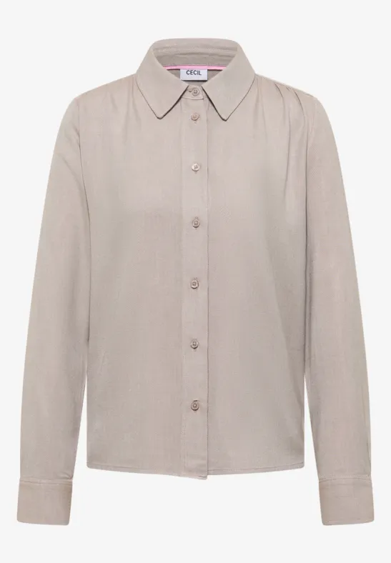 Softe Melange Hemdbluse chocolate mousse melange