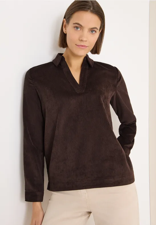 Softe Cordbluse tartufo brown