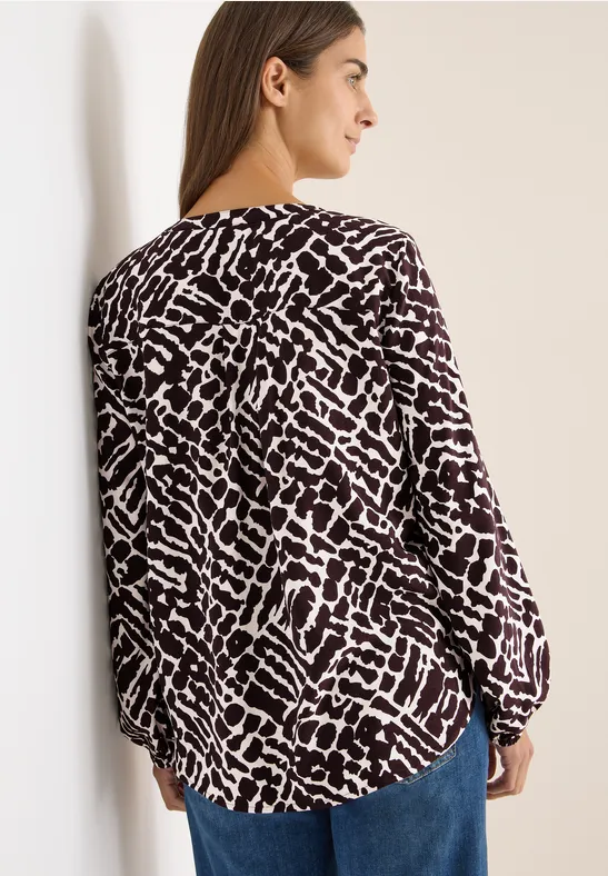 Gemusterte Bluse eggplant red