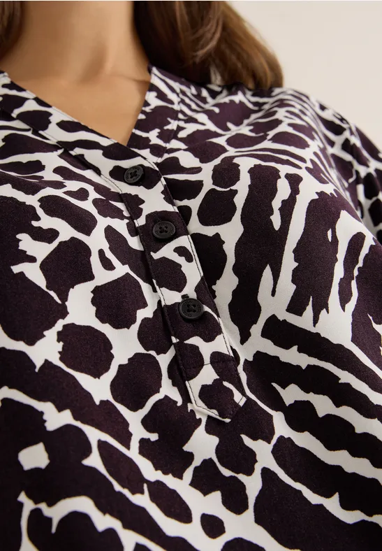 Gemusterte Bluse eggplant red