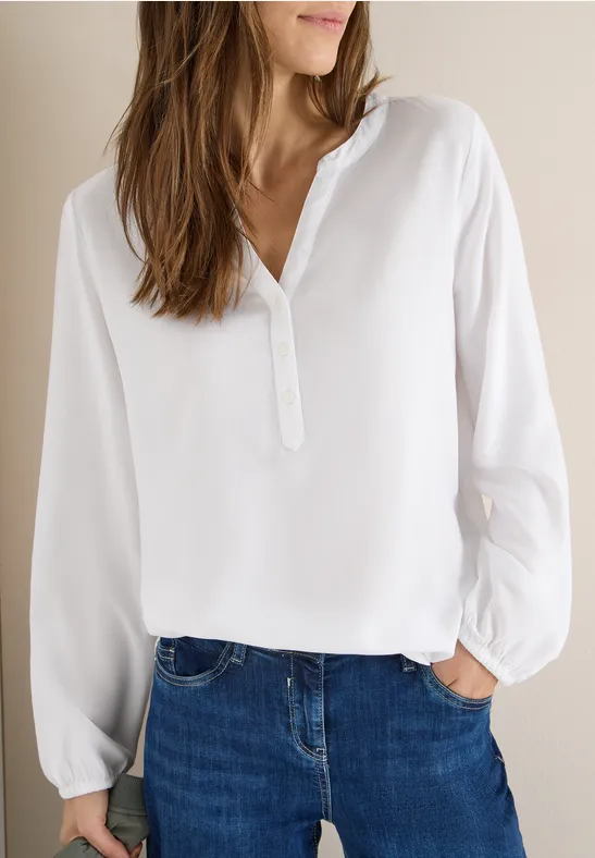 Bluse in Unifarbe White