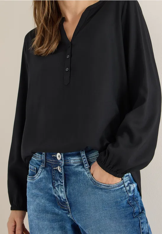 Bluse in Unifarbe Black