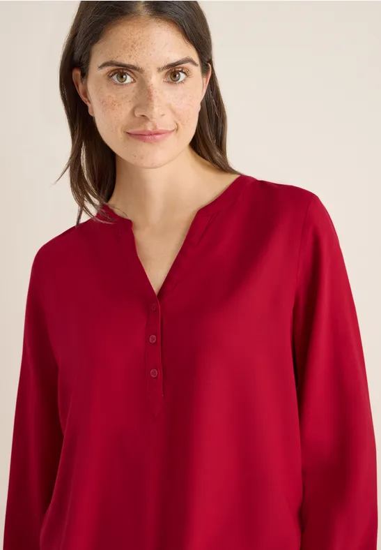 Blouse in effen kleur beaujolais red
