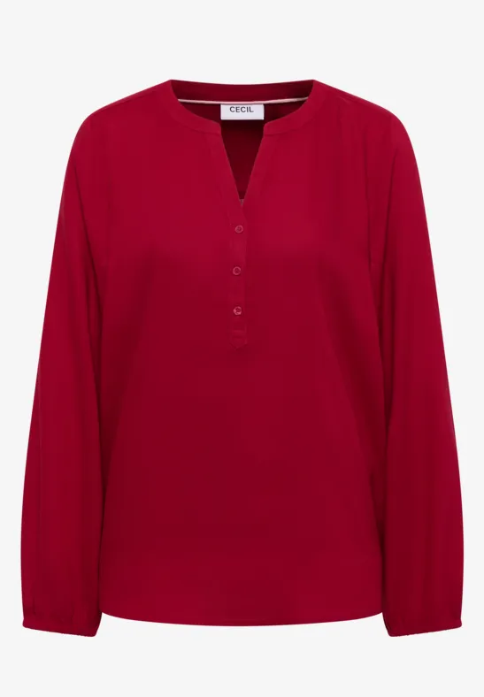Blouse in effen kleur beaujolais red