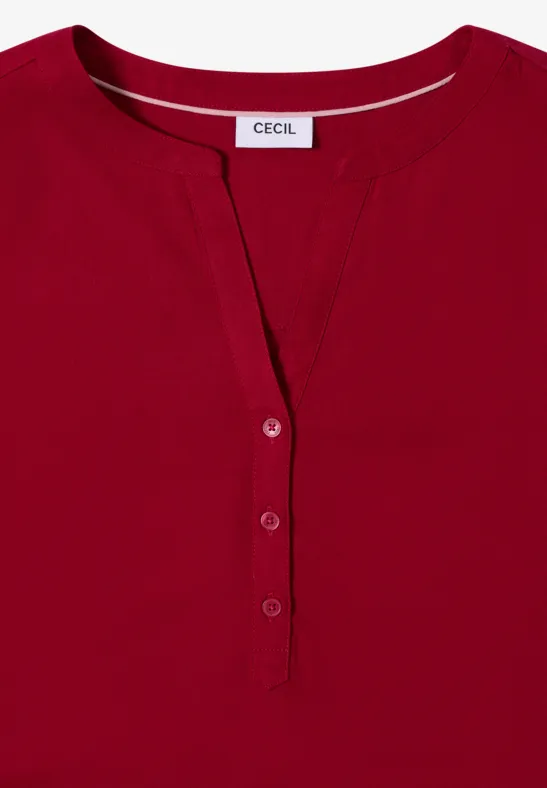 Blouse in effen kleur beaujolais red