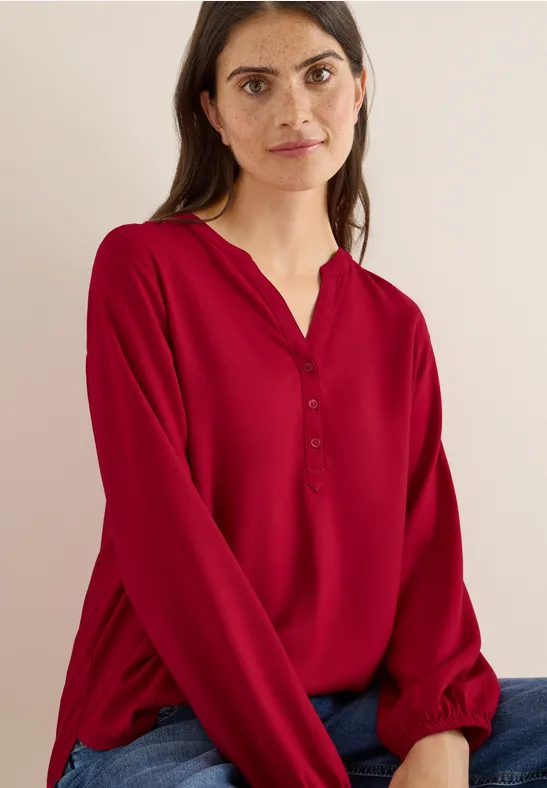 Blouse in effen kleur beaujolais red