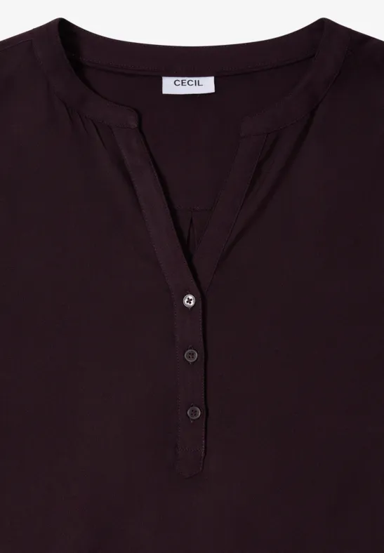 Bluse in Unifarbe eggplant red