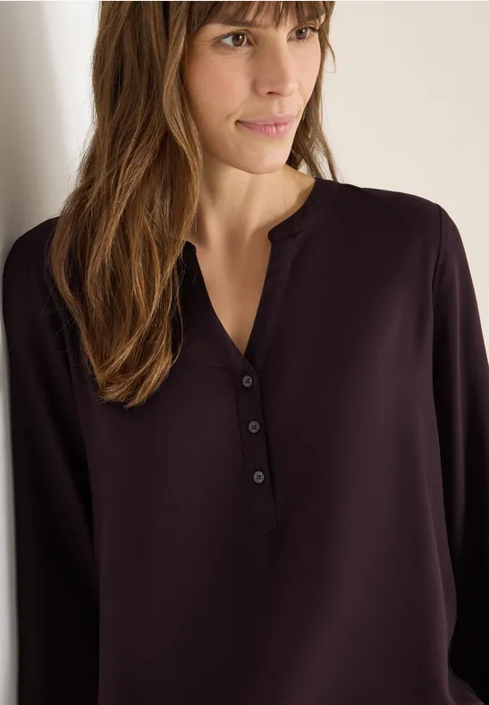Bluse in Unifarbe eggplant red