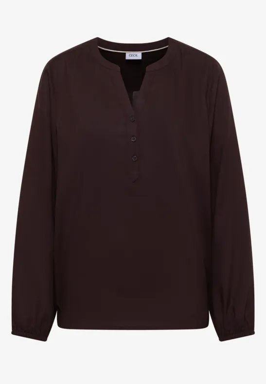 Bluse in Unifarbe tartufo brown