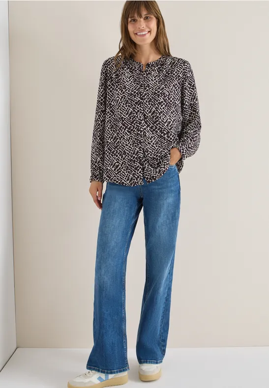 Gedessineerde blouse eggplant red