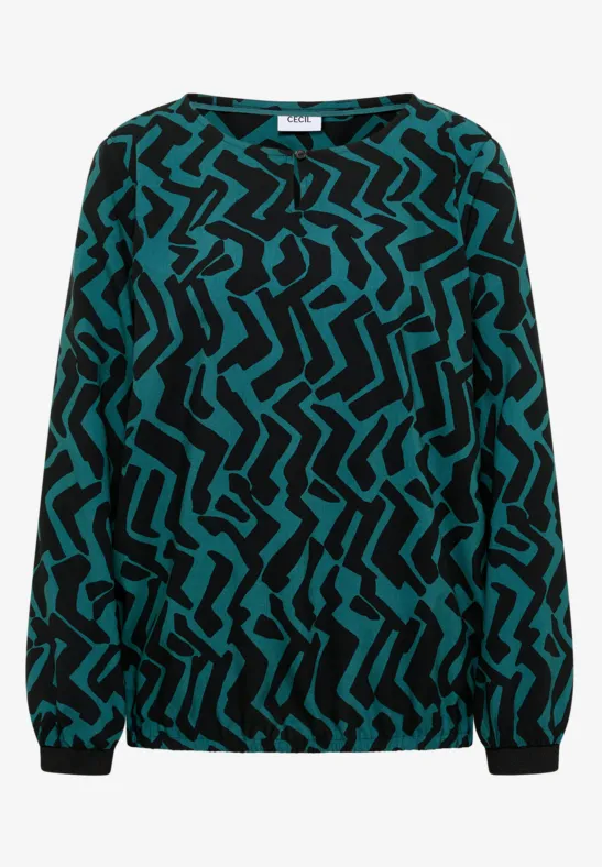 Blouse à motif graphique dark sea green