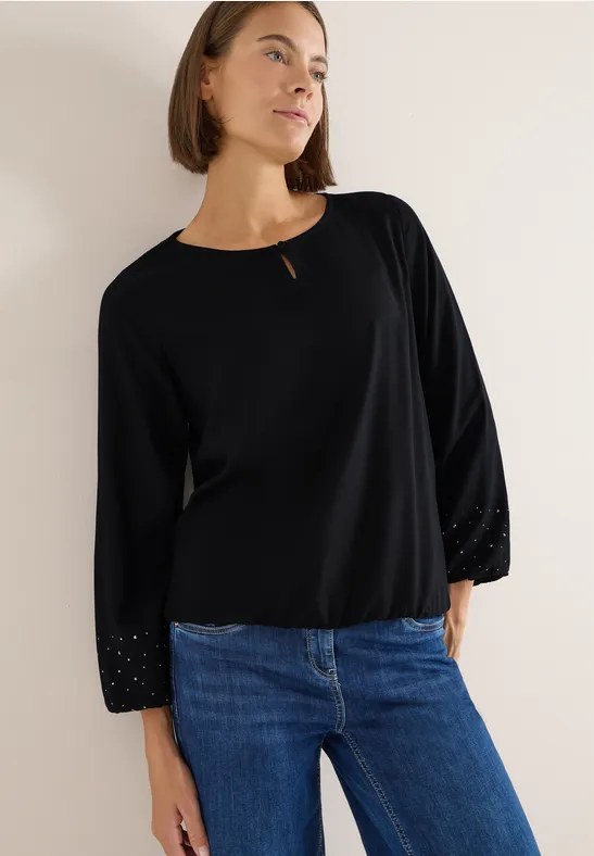 Bluse in Unifarbe Black