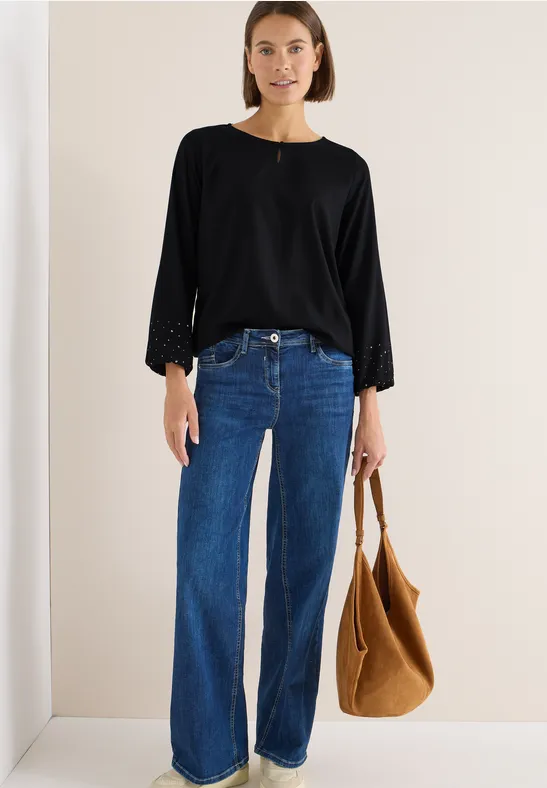 Bluse in Unifarbe Black