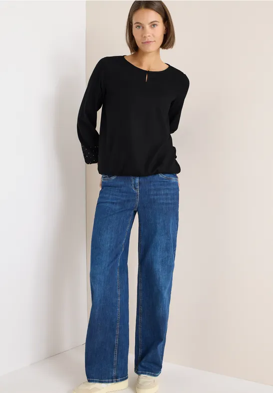 Bluse in Unifarbe Black