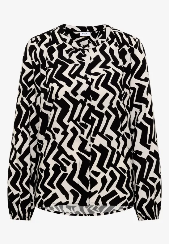 Bluse mit Grafikmuster light greige