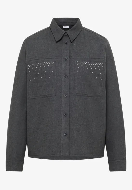 Flanellen blouse met studs null
