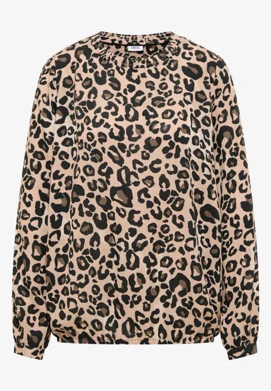 Leo Langarmbluse urban taupe