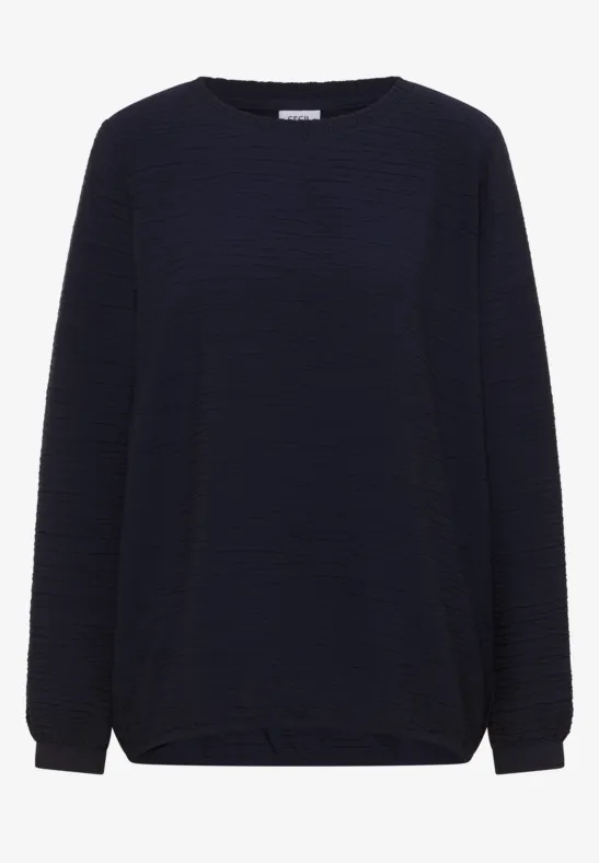 Bluse mit Smock-Ausschnitt universal blue