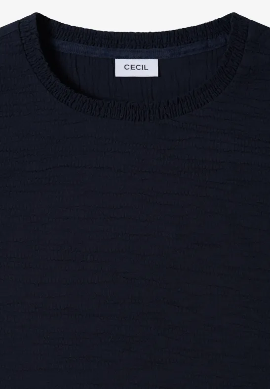 Bluse mit Smock-Ausschnitt universal blue